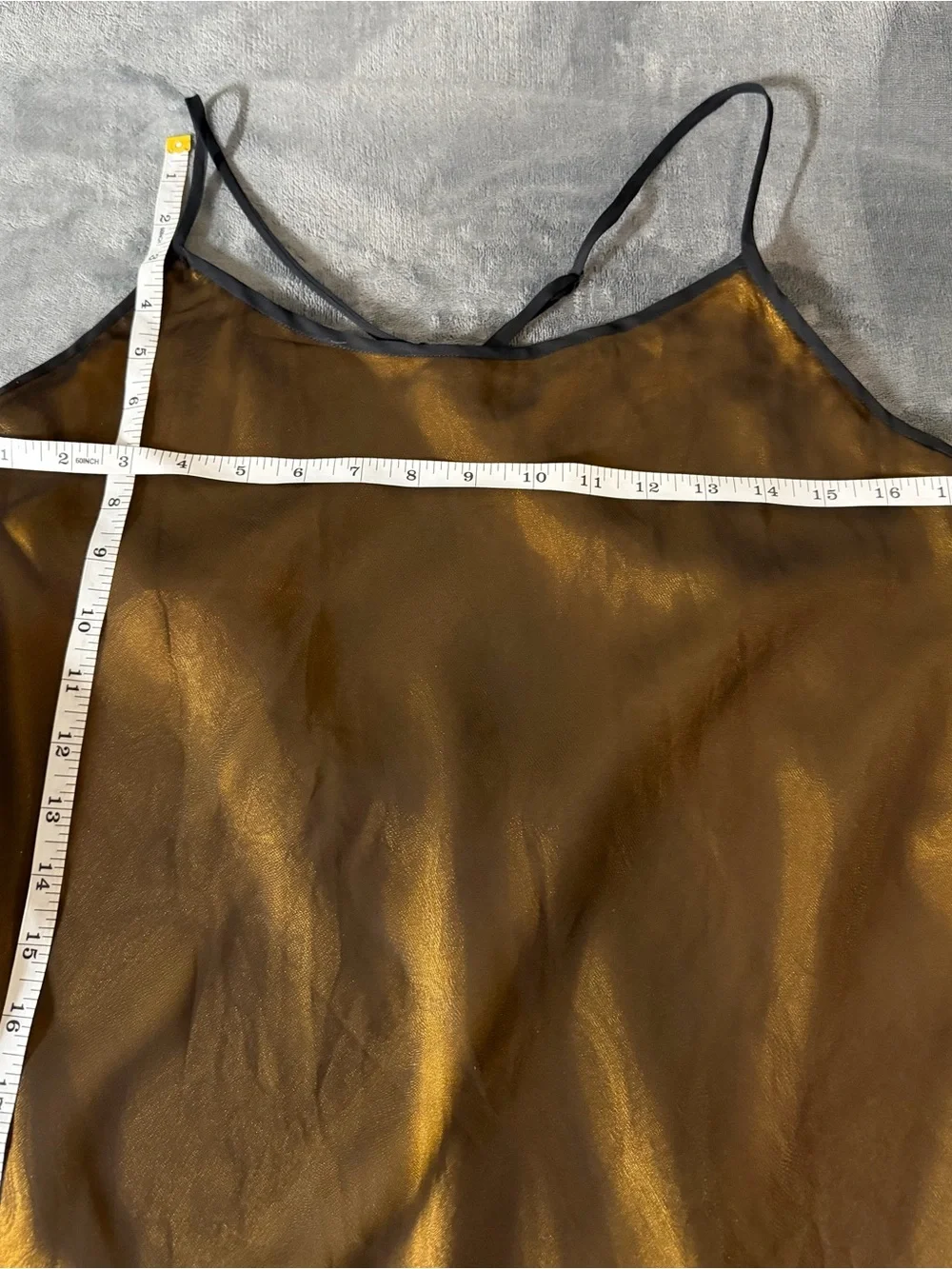 Vintage Victoria's Secret Mustard Slip Dress with Black Sheer Overlay - Picture 7 of 9